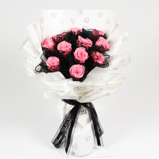 PINK ROSE BOUQUET | 12 ROSES