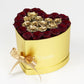 DUAL LAYER GOLD HEART BOX | DARK RED & GOLD ROSES