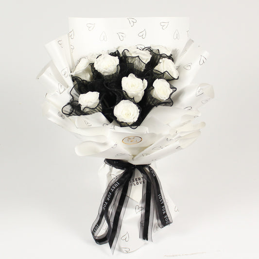 WHITE ROSE BOUQUET | 12 ROSES