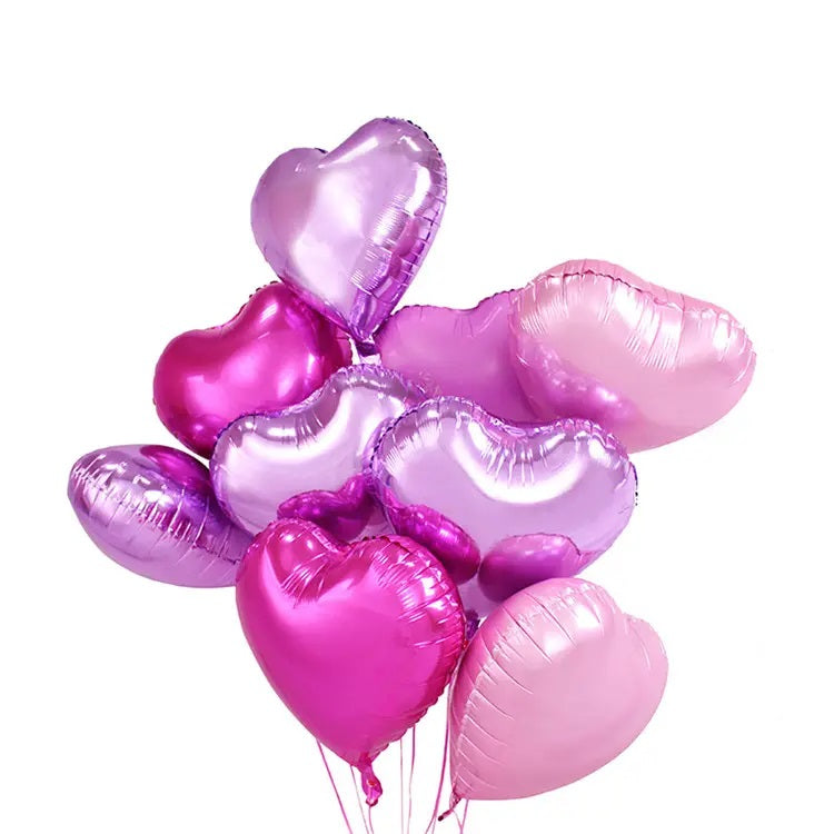 Mixed Heart Balloon Bouquet | 18" Helium Balloons