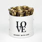 WHITE ROUND BOX | LOVE THEME | GOLD ROSES