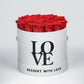 WHITE ROUND BOX | LOVE THEME | RED ROSES