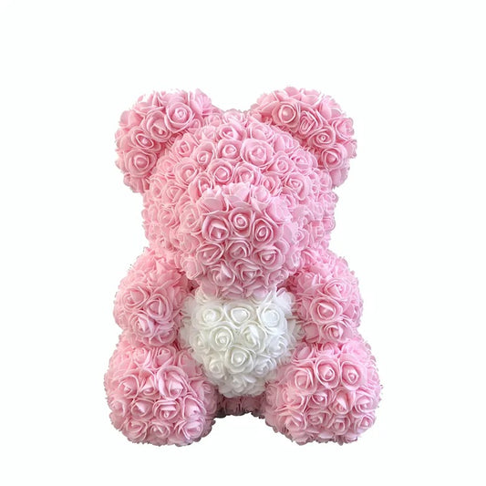 LUXE FOAM ROSE BEAR | PINK AND WHITE