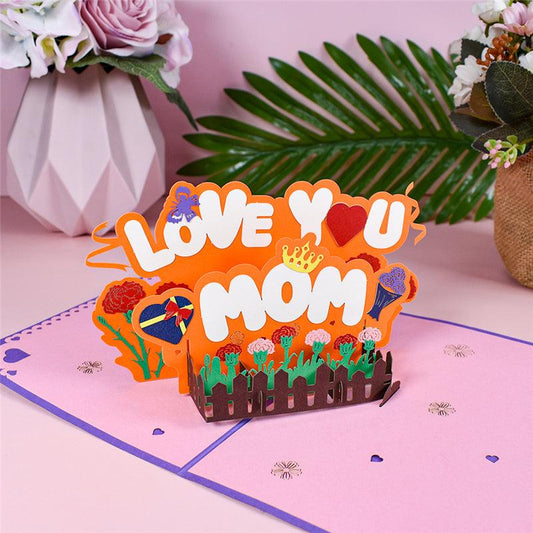 Love You Mom 3D Pop-Up Card - Dessert With Love