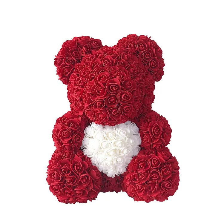 LUXE FOAM ROSE BEAR | RED AND WHITE